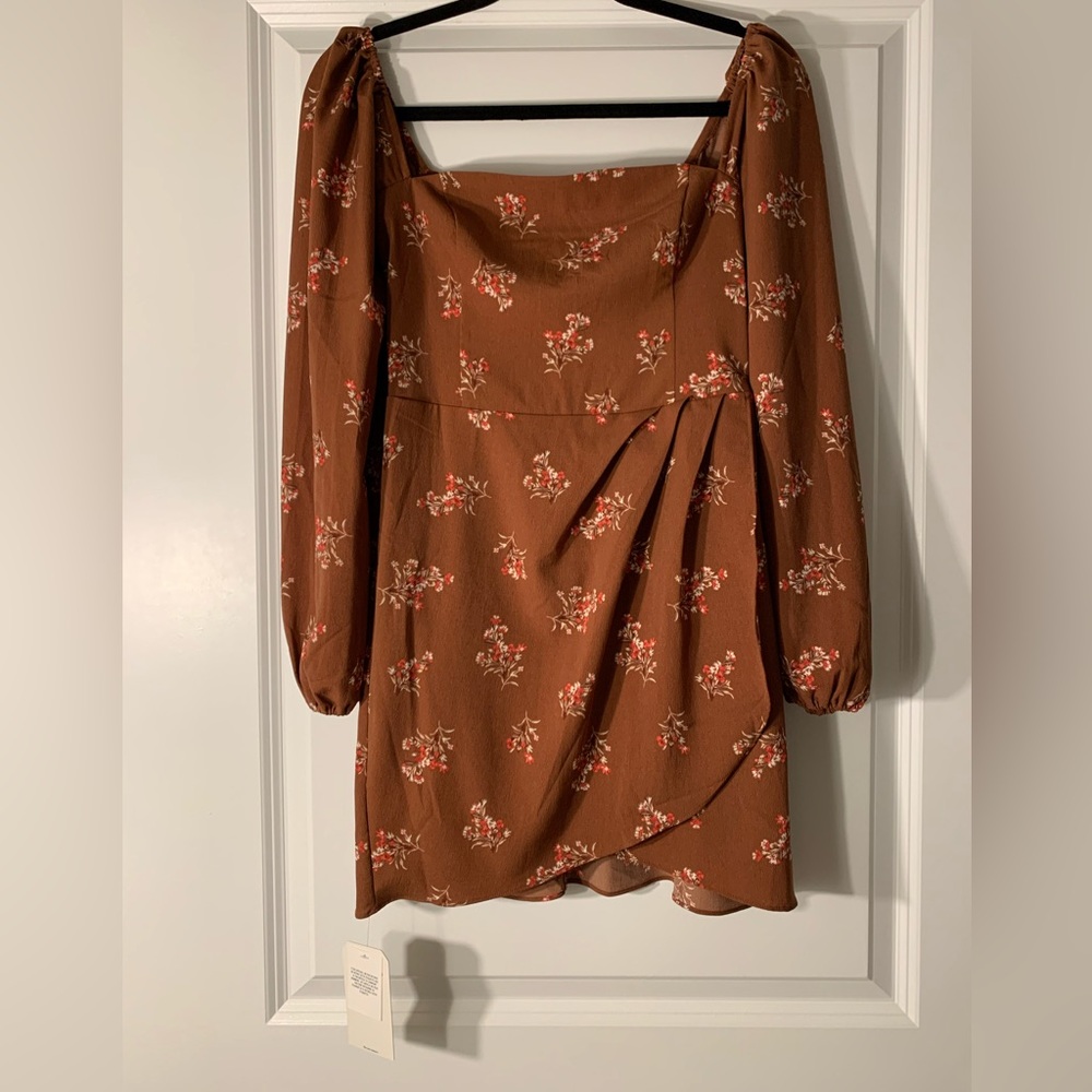 Abercrombie & Fitch Brown Floral Mini Dress